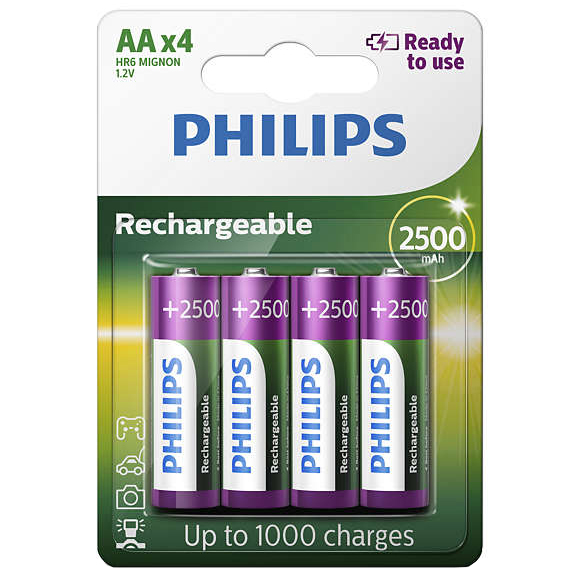 Аккумуляторы PHILIPS MultiLife Ni-MH R6 2500mAh 4шт. (R6B4RTU25/10)