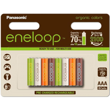 Аккумулятор ENELOOP Panasonic R03/AAA 750mAh 8bl Organic Colors (BK-4MCCE/8RE)