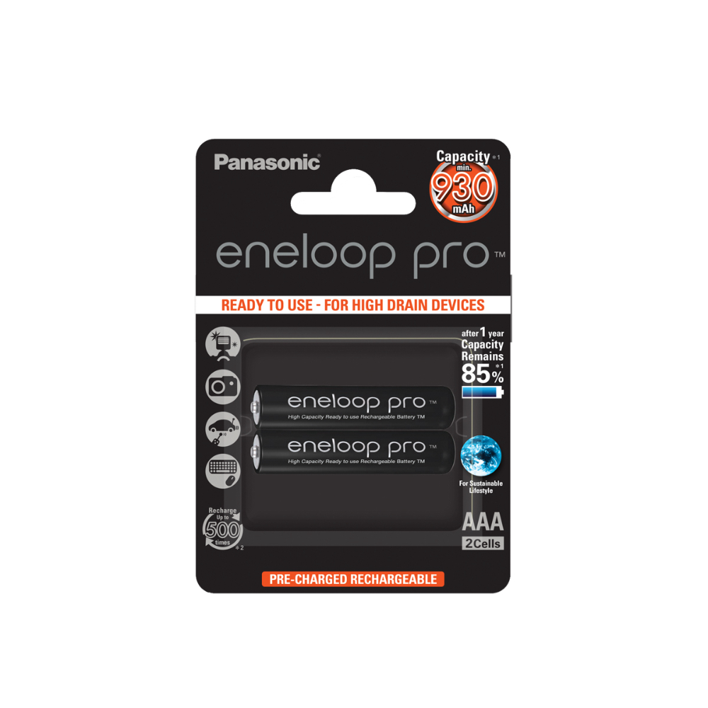 Акумулятори ENELOOP Panasonic Pro R03/AAA 930mAh 2шт (BK-4HCDE/2BE)