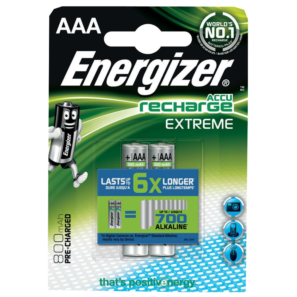 Аккумулятор ENERGIZER AAA 800 Pre-Ch Extreme 2 шт (E300624300)