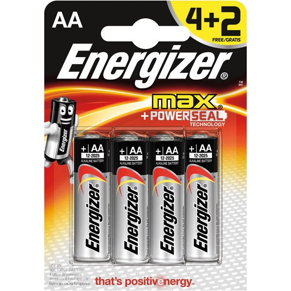 Батарейки ENERGIZER Max E91 BP6 ( 4+2 шт.) (E300142800)