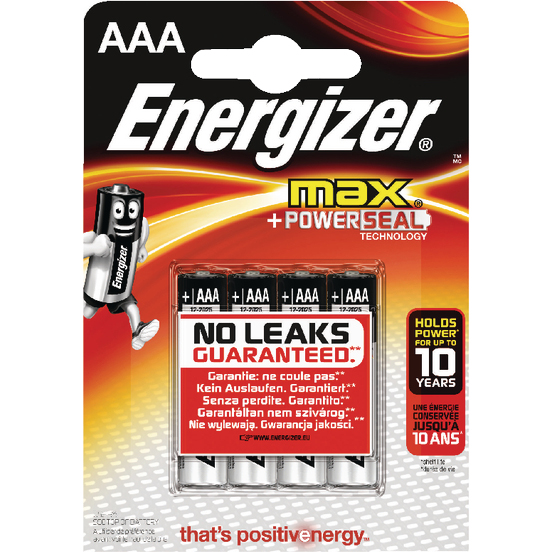 Батарейки ENERGIZER Max E92 BP4 ( 4 шт.) (E300124200)