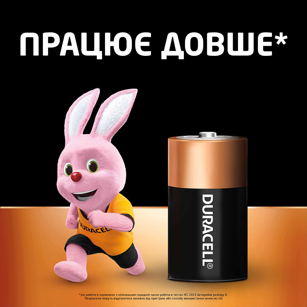 Батарейки Duracell D LR20/MN1300 2 шт (81545439) Розмір батареї циліндр D (R20,373)