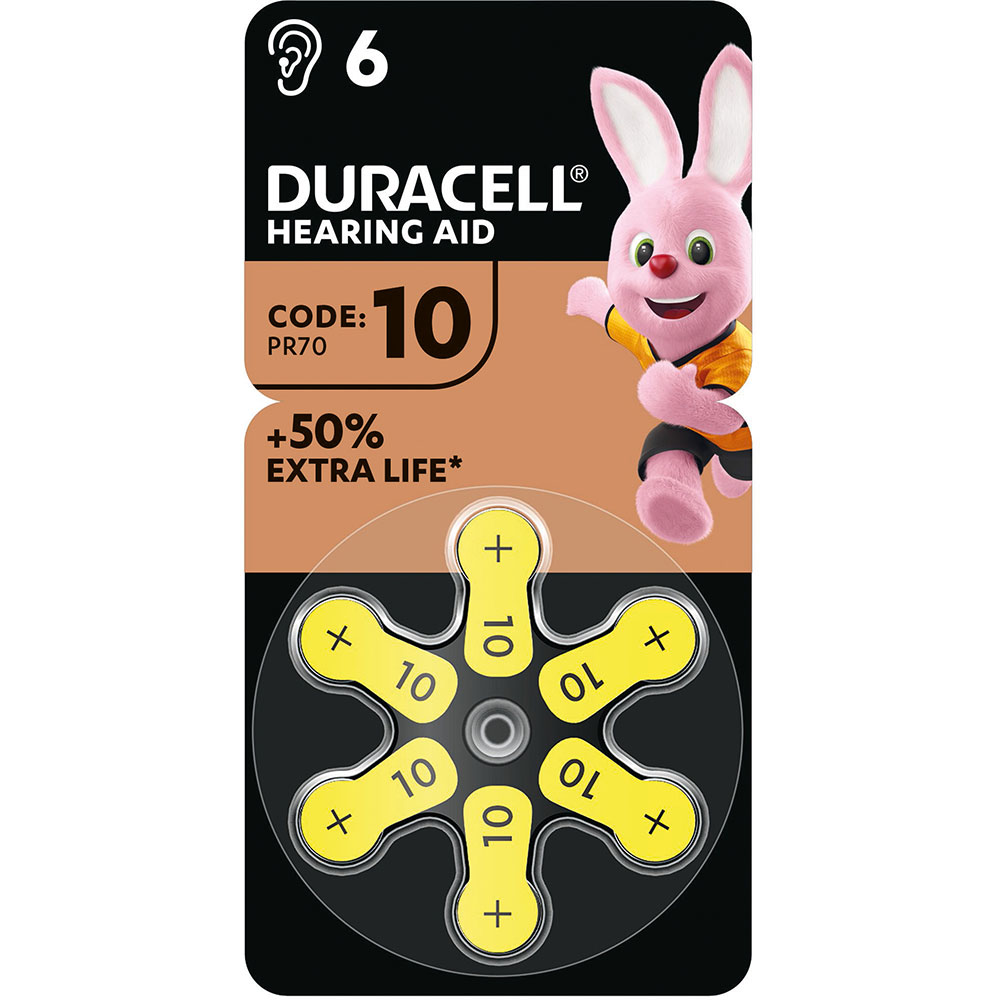 Батарейки для слухових апаратів DURACELL розмір 10 6 шт (81546854)