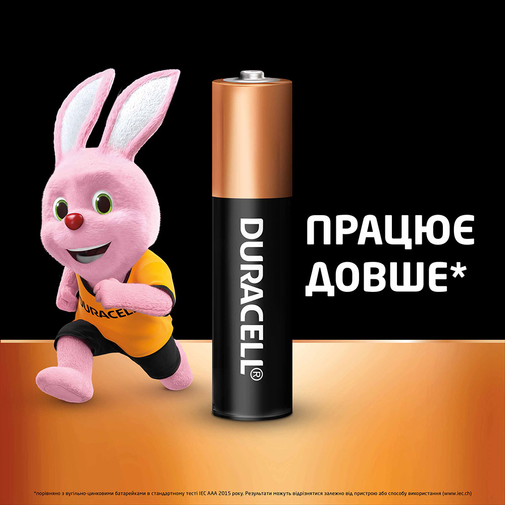 Лужні батарейки DURACELL AAA 12 шт (81545432) Розмір батареї циліндр AAA (R03,286)