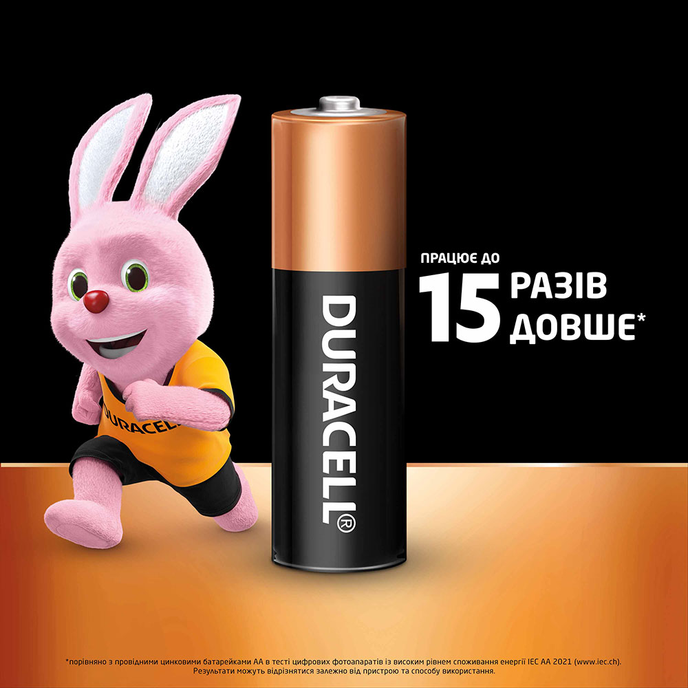Лужні батарейки DURACELL AA 6 шт (81545408) Розмір батареї циліндр AA (R6,316)
