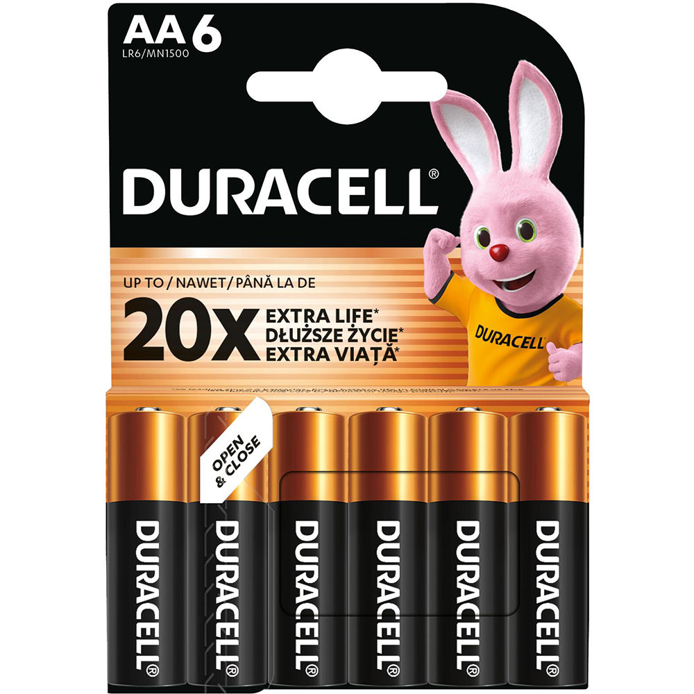 Щелочные батарейки DURACELL AA 6 шт (81545408) Электрохимическая система щелочная (L)