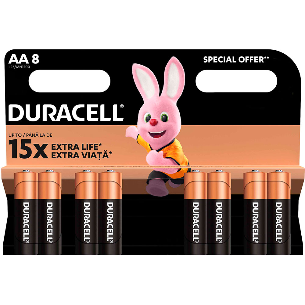 Щелочные батарейки Duracell AA 8 шт (81545410) Дополнительно 50 х 14 х 14