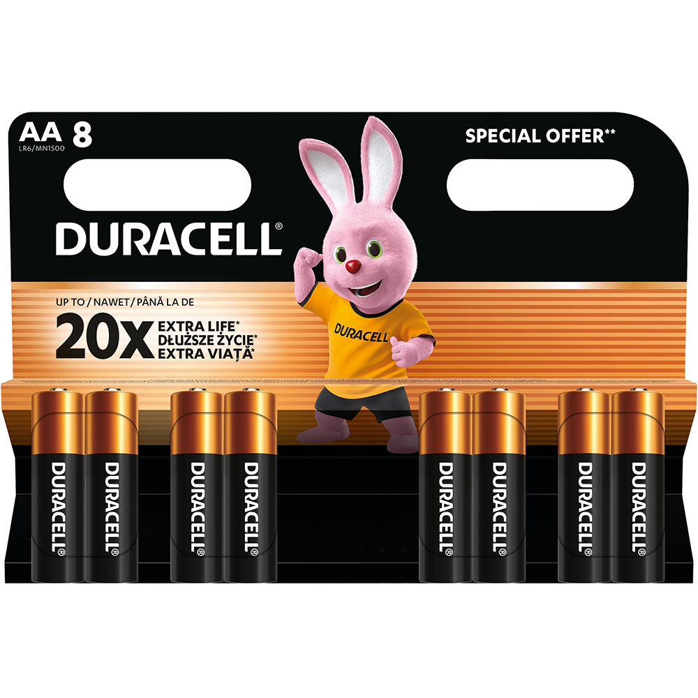 Лужні батарейки DURACELL AA 8 шт (81545410) Додатково 50 х 14 х 14