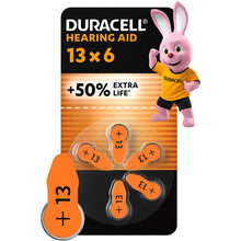 Батарейки для слухових апаратів DURACELL розмір 13 6 шт (5002989)