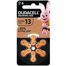 Батарейки для слуховых аппаратов DURACELL размер 13 6 шт (5002989)
