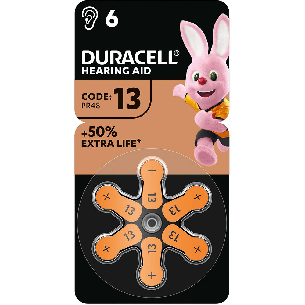 Батарейки для слуховых аппаратов DURACELL размер 13 6 шт (5002989)