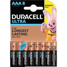 Батарейки DURACELL LR03 KPD 08*10 Ultra лужні (5004808) уп. 1х8 шт.