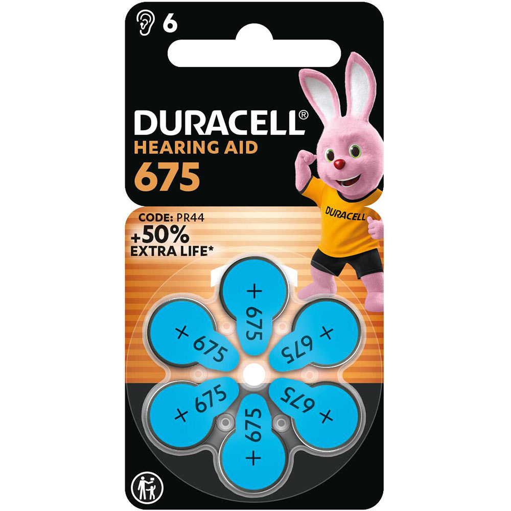 Батарейки для слухових апаратів DURACELL розмір 675 6 шт (5002993)