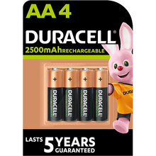 Аккумуляторы DURACELL Rechargeable AA 2500 мАч 4 шт (5018825/5017764/5016999/5007308)