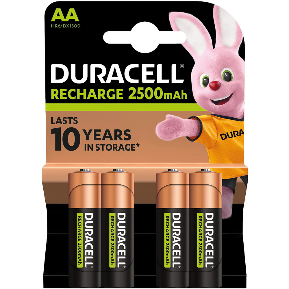 Аккумуляторы DURACELL Rechargeable AA 2500 мАч 4 шт (5018825/5017764/5016999/5007308) Электрохимическая система никель-металлогидридная (NiMH)
