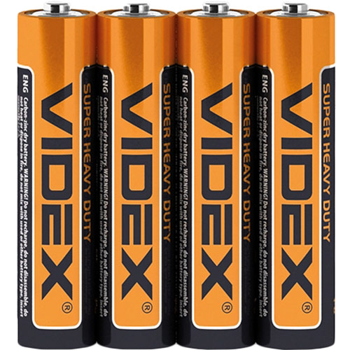 

Батарейки VIDEX R03P/AAA Blister/4pcs (21159), Батарейка R03P/AAA, Сольова, Blister/4pcs