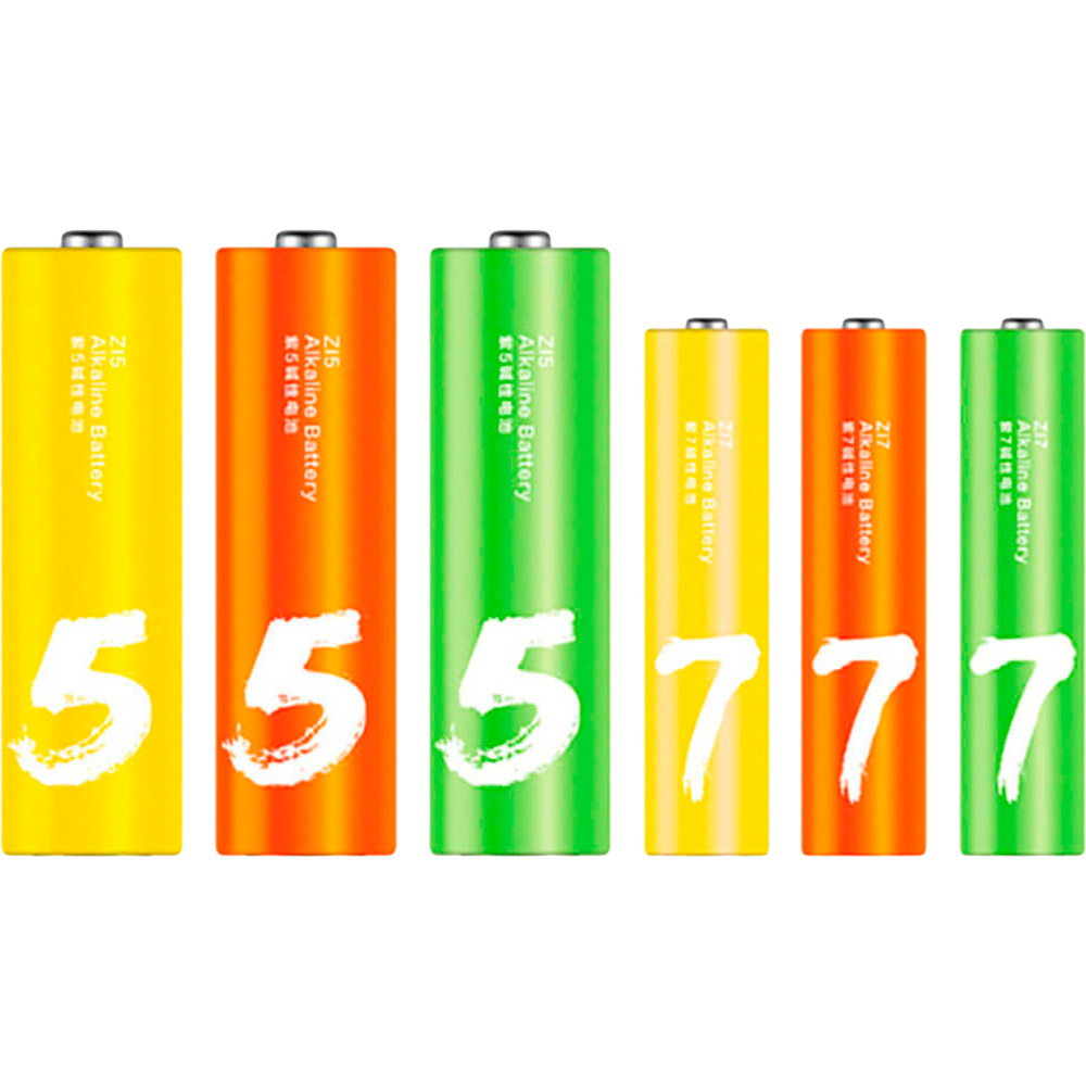Батарейки ZMI Rainbow Z15AA/Z17AAA 12 шт/12 шт Розмір батареї циліндр AA (R6,316)