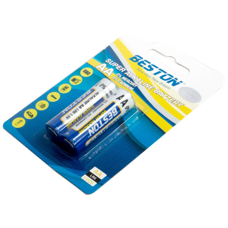 Батарейки BESTON 1.5 V AA Alkaline 2шт (AAB1830) Електрохімічна система лужна (L)