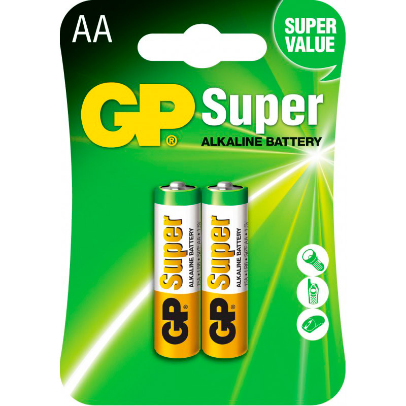 Батарейки GP 15A U2 AA Super Alkaline 2 шт