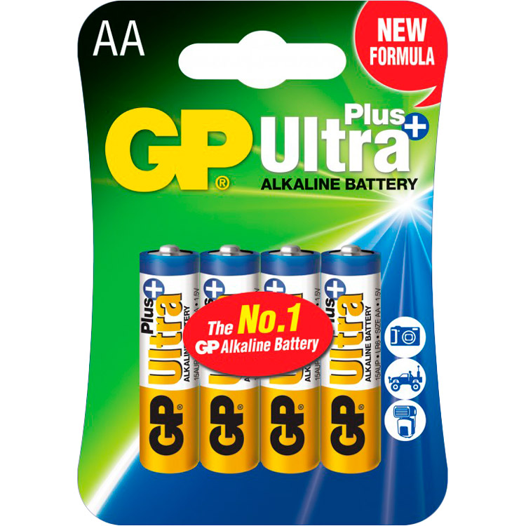 

Батарейки GP 15AUP-U4 AA Ultra Plus Alkaline 4 шт, AA Ultra Plus Alkaline