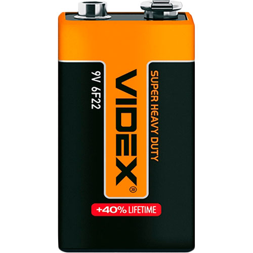 

Батарейка VIDEX F22/9V (Крона) солевая Blister/1pcs (22528), Батарейка 6F22/9V (Крона), Сольова, Blister/1pcs