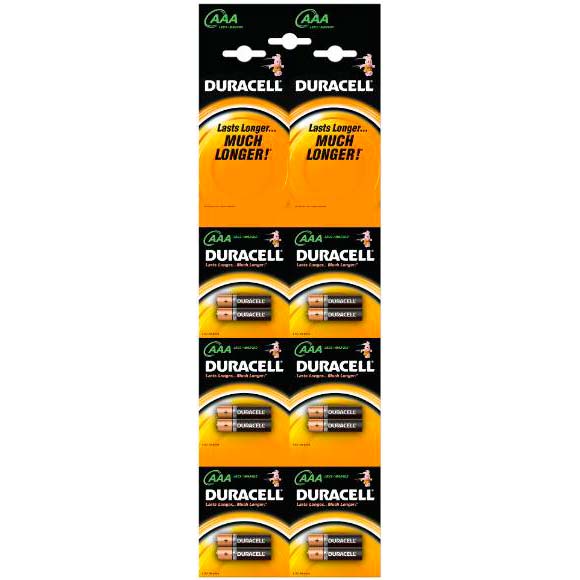 

Батарейки DURACELL AAA 2400 мАч 12 шт отрывные (49735), Батарейка AAA 2400 мАч (12 шт.) відривна