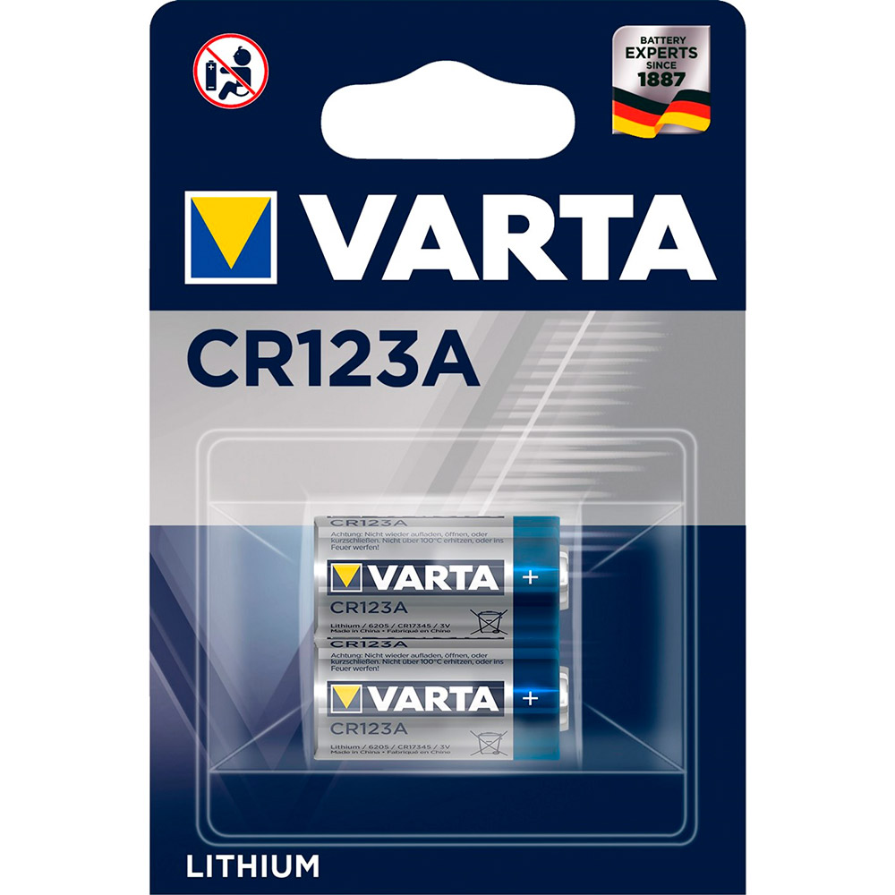 

Батарейки Varta CR 123A BLI 2 шт (6205301402), CR 123A BLI 2 шт, шт