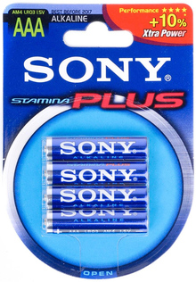 Батарейки SONY LR 03 Stamina Plus 1x4 шт