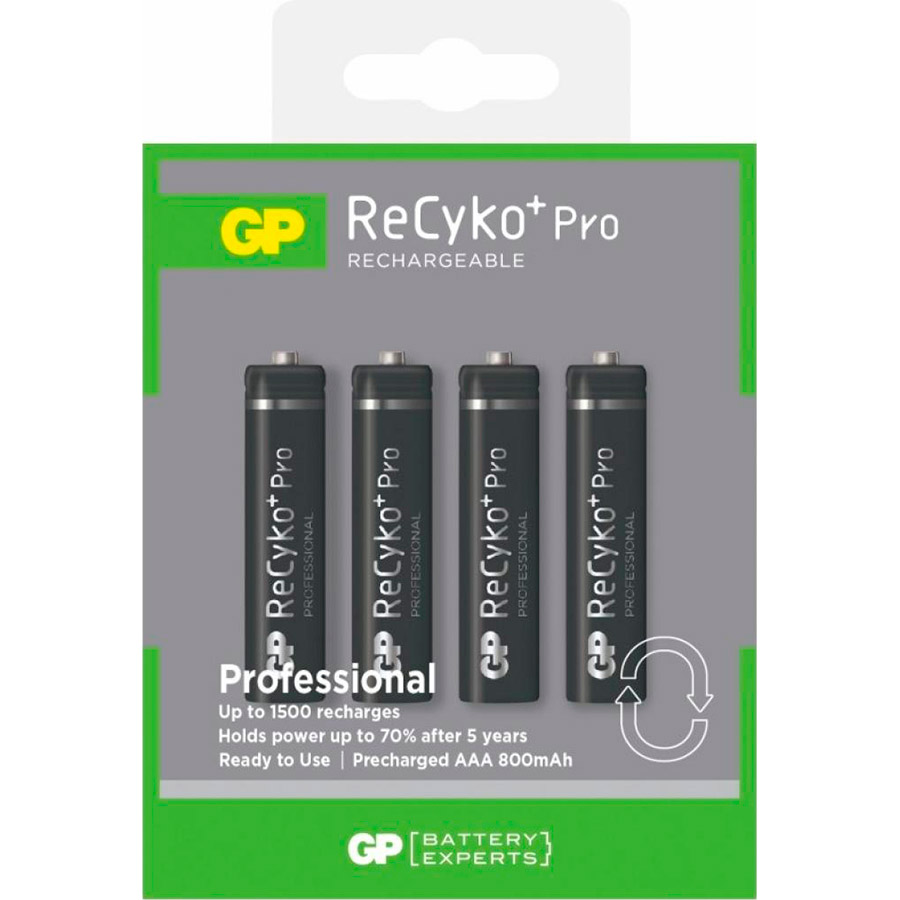

Аккумулятор GP ReCyko+ Pro 850 mAh 4 шт (85AAAHCBE/4891199089213), Акумулятор AAA 85AAAHCBE-2GBE4