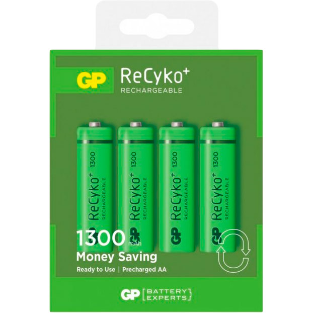 

Аккумулятор GP ReCyko 1300 mAh 4 шт (130AAHCE/4891199042911), Акумулятор AA 130AAHCE-2GBE4 Recyko+ 1300 mAh x 4