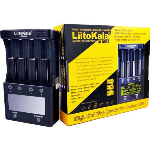 Фото 3 Зарядное устройство LIITOKALA 4 Slots LCD-дисплей (Lii-500S)