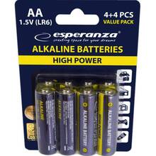 Батарейки ESPERANZA AA LR6 Alkaline 8 шт (EZB103)