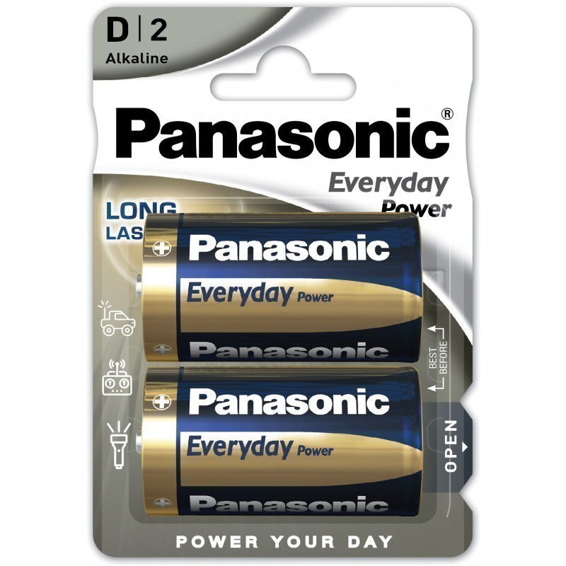 Батарейки PANASONIC Everyday Power D 2 шт (LR20REE/2B)