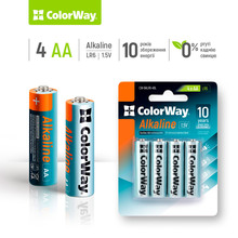 Батарейки COLORWAY Alkaline Power АА 4 шт (CW-BALR06-4BL)