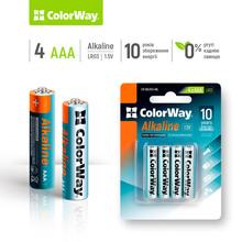 Батарейки COLORWAY Alkaline Power ААА 4 шт (CW-BALR03-4BL)
