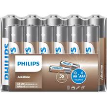 Батарейки PHILIPS AA + AAA Entry Alkaline 1.5V LR6 х 10 шт + LR03 х 6 шт (LR036A16F/10)