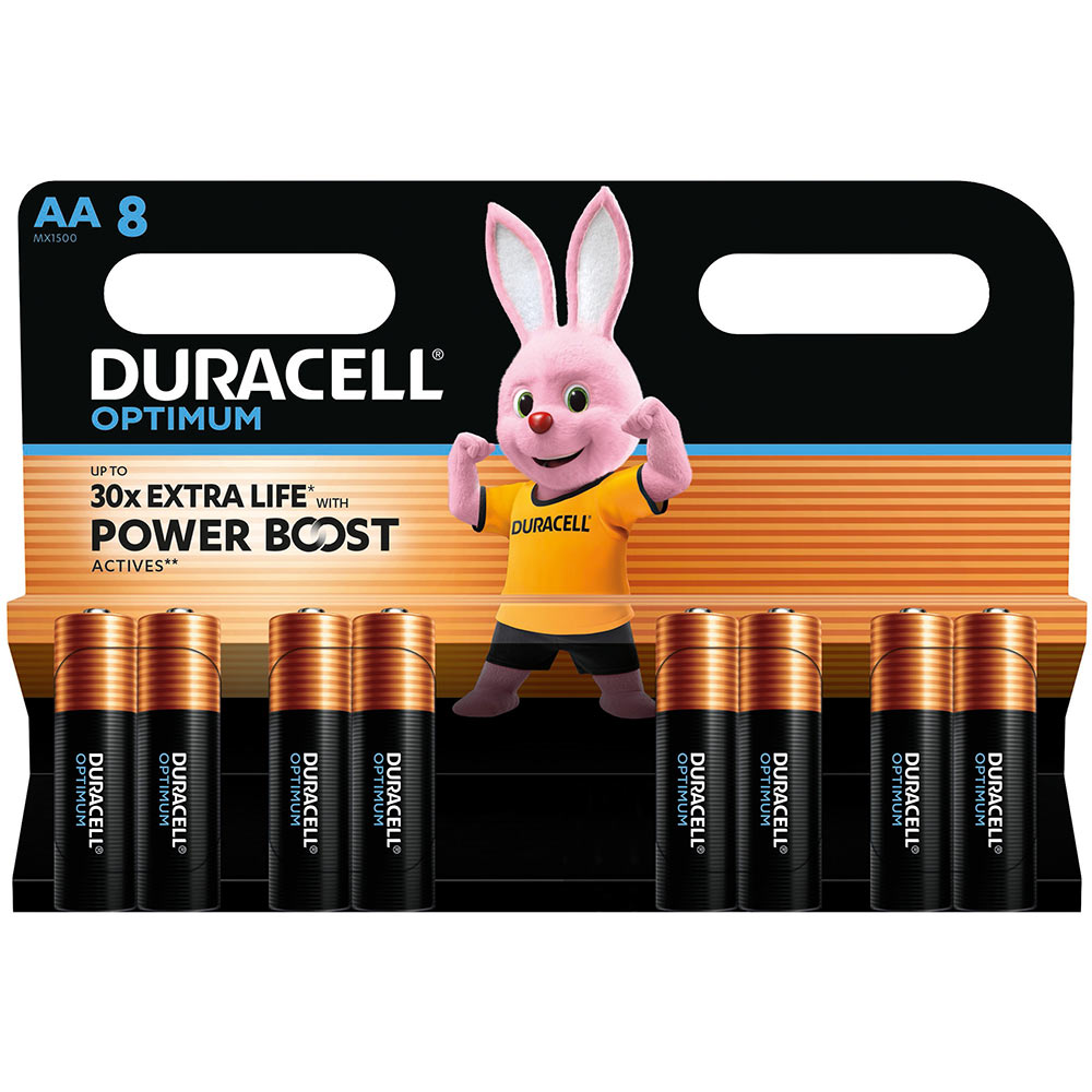 Щелочные батарейки DURACELL Optimum AA 8 шт (5014726/5015601)