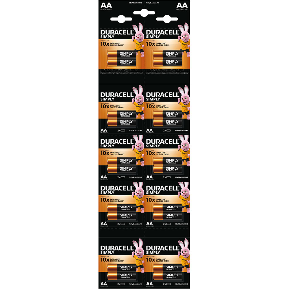 Батарейки DURACELL Simply AA лужні 20 шт (5010608/5014439)