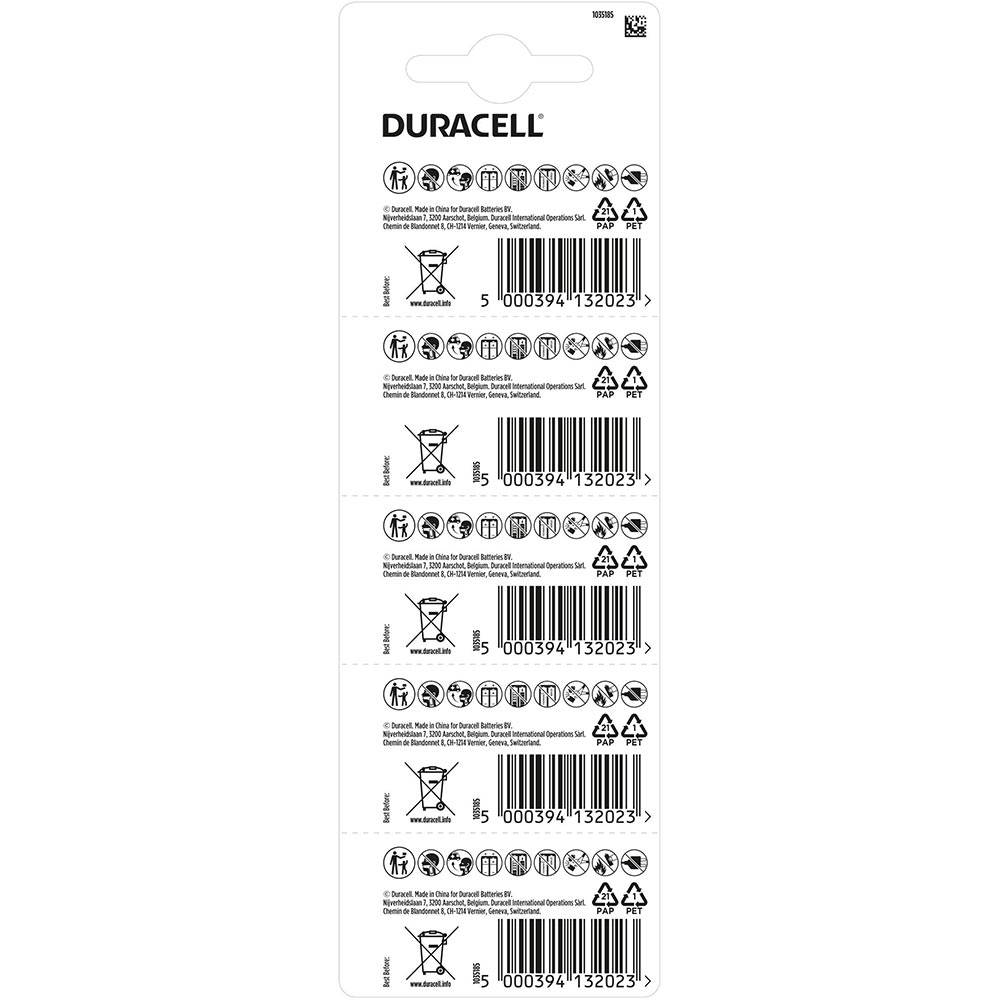Батарейки DURACELL MN21 5 шт (5008183) Електрохімічна система лужна (L)
