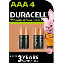 Акумулятори DURACELL Rechargeable AAA 750 мАг 4 шт (5007331)