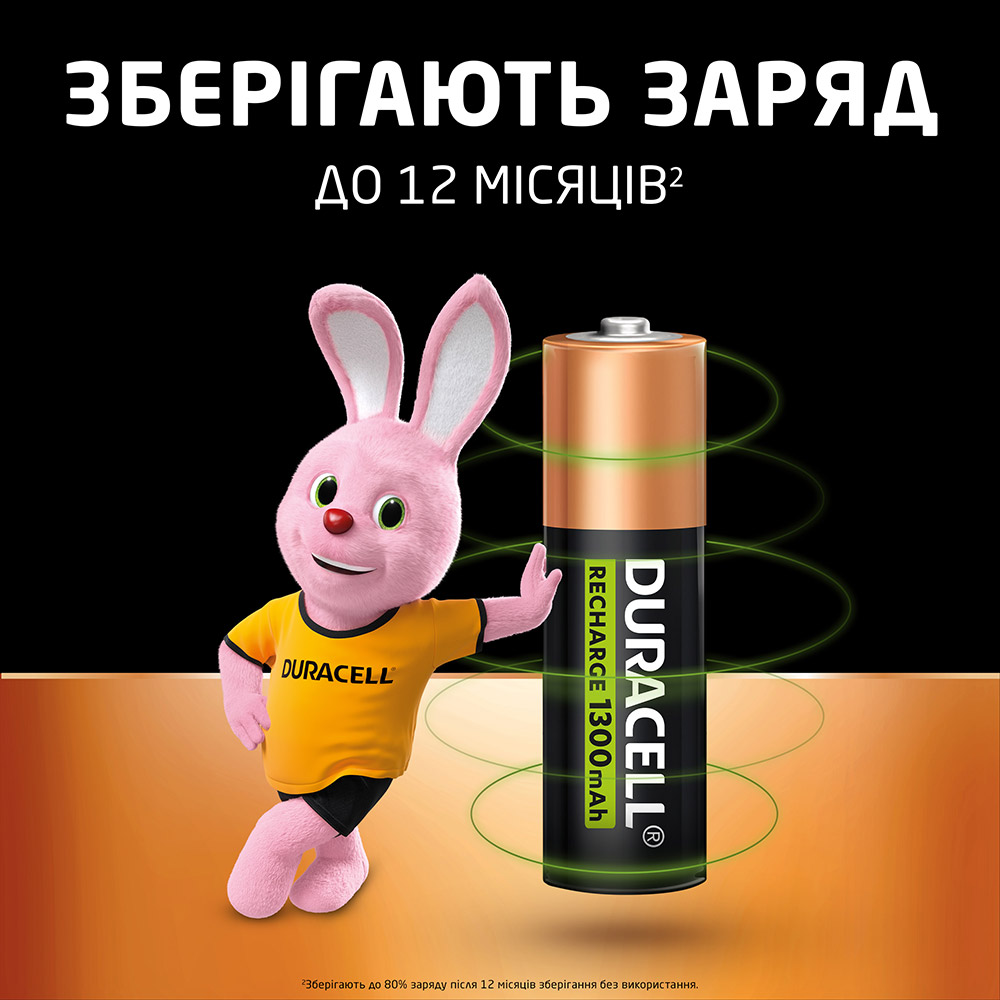 Внешний вид Аккумуляторы DURACELL Rechargeable AA 1300 мАч 4 шт (5007324)