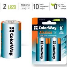 Батарейки COLORWAY Alkaline Power D 2 шт (CW-BALR20-2BL)