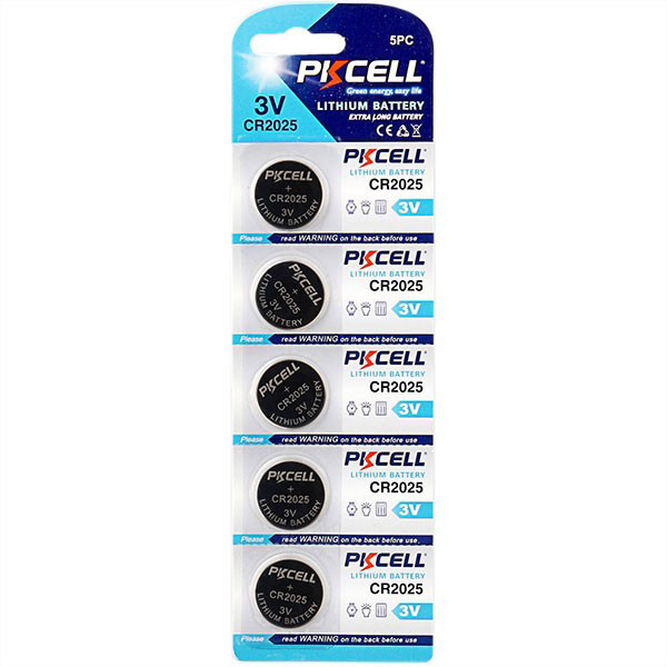 Батарейки PKCELL Lithium Power CR2025 5 шт (CR2025-5B) Електрохімічна система літієва (C)