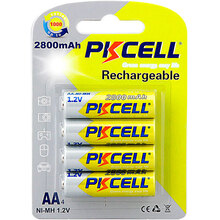 Аккумулятор PkCell 1.2V AA 2800 мАч NiMH Rechargeable Battery 4 шт (PC/AA2800-4B)