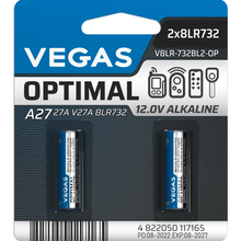 Батарейки VEGAS Optimal A27 Alkaline 2 шт (V8LR-732BL2-OP)