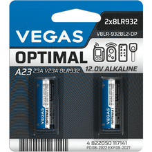 Батарейки VEGAS Optimal A23 Alkaline 2 шт (V8LR-932BL2-OP)