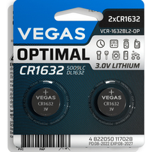 Батарейки VEGAS Lithium Optimal CR1632 2 шт (VСR-1632BL2-OP)