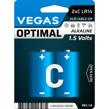 Батарейки VEGAS Alkaline Optimal C 2шт (VLR-14BL2-OP)