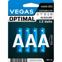 Первичный элемент питания Vegas Optimal VLR-03BL4-OP ААA Alkaline 4 шт (4822050116205)